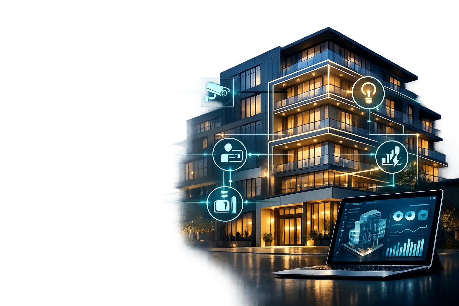 Edificio inteligente con automatización de iluminación, accesos y monitoreo — DMECH Colombia